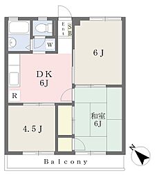 H・Iハイツ 3DKの間取図画像