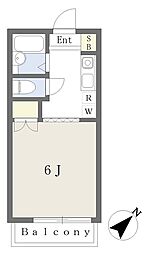 エリール斉藤 ワンルームの間取図画像