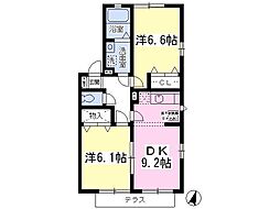 サンライト 2DKの間取図画像