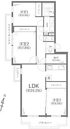 港南台パーク・ホームズ 3SLDKの間取図画像