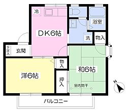 エクセル北久里浜 2DKの間取図画像
