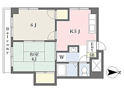 メゾン小山ビル 2Kの間取図画像