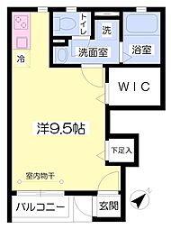 プリシンクトイノーズ2 ワンルームの間取図画像