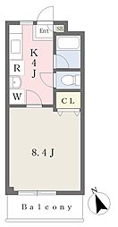 グランマーレ金沢文庫 1Kの間取図画像