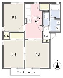 プレミール 3DKの間取図画像