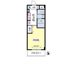 ロイヤルクヒオ 1Kの間取図画像