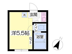 ユナイト金沢八景タントミールの瞳 ワンルームの間取図画像