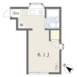 スカイハイツ ワンルームの間取図画像