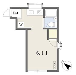 スカイハイツ ワンルームの間取図画像