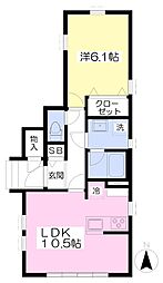 サンイースト本郷 1LDKの間取図画像