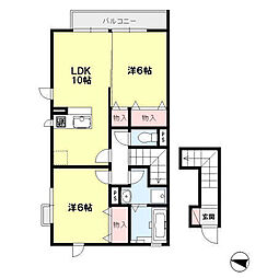 ラマージュ3 2LDKの間取図画像