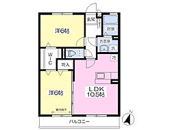 フォレスト5 2LDKの間取図画像