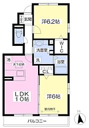 ラマージュA 2LDKの間取図画像