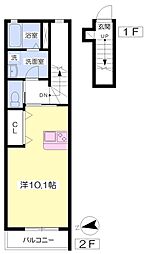 クレール緑園 ワンルームの間取図画像