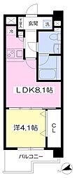 スーパーコート緑園都市ビューヒルズ 1LDKの間取図画像