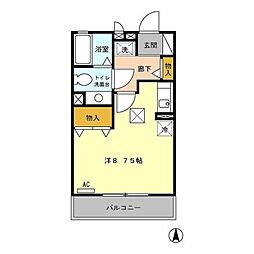 クレスト ワンルームの間取図画像