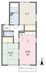 エトワール 2DKの間取図画像