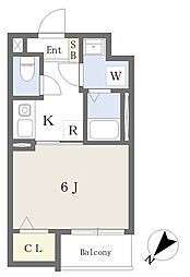 アザレア南林間 1Kの間取図画像