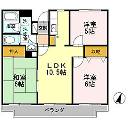湘南藤沢ユーマンション 3LDKの間取図画像