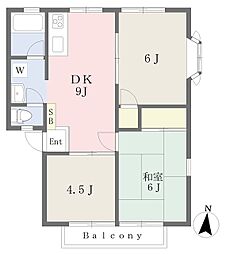 コーポ翠2 3DKの間取図画像