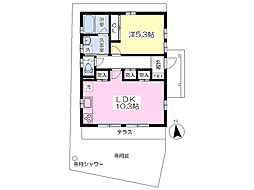 カストル湘南 1LDKの間取図画像