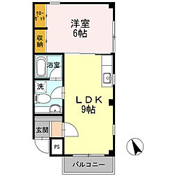メゾン・ド・ネージュ 1DKの間取図画像