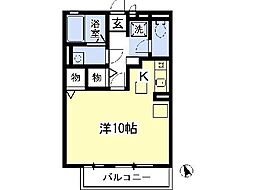 ハウスK3 ワンルームの間取図画像