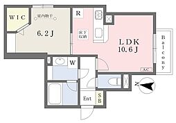 リラフォートTTI 1LDKの間取図画像