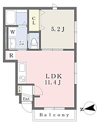 WEAVER 1LDKの間取図画像