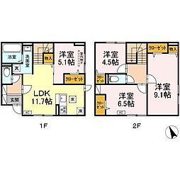 JR東海道本線 茅ケ崎駅 徒歩10分の賃貸アパート 1階4LDKの間取り