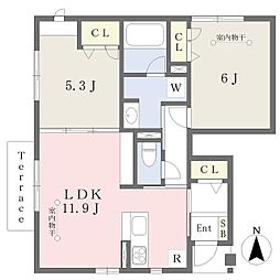 きよら 2LDKの間取図画像