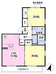 ペイサージュA 2LDKの間取図画像