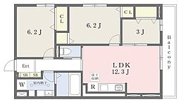 ラディカーレβ 3LDKの間取図画像