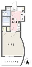 フォレスコート 1DKの間取図画像