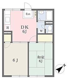 ハイムアルビレオ 2DKの間取図画像