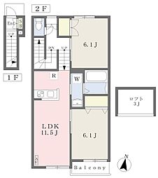 ソレイユ湘南台1 2LDKの間取図画像