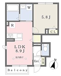 グランシャリオ 1LDKの間取図画像