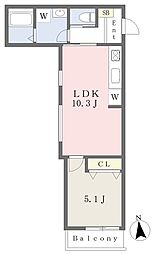 藤沢市長後AP 1LDKの間取図画像
