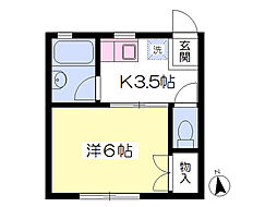 ハイツ大上 1Kの間取図画像