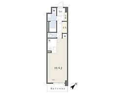 ハレクラニ ワンルームの間取図画像