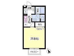 グランシャリオB 1Kの間取図画像