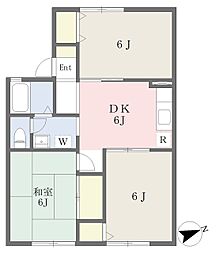 サンモール石井 3DKの間取図画像