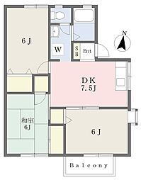 パレスアイビス 3DKの間取図画像