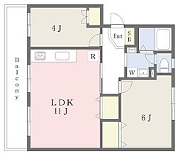 東高森団地3号棟 2LDKの間取図画像