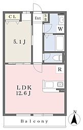 モンシャトーE.II 1LDKの間取図画像
