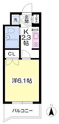 セントラルプラザさがみ野コート 1Kの間取図画像