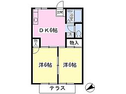 メゾンサイトウ 2DKの間取図画像