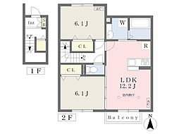 カサフェンテ1 2LDKの間取図画像