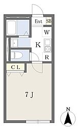 ビューティフルヒルズ 1Kの間取図画像