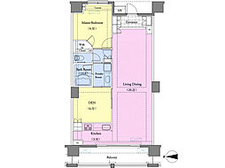 アールスタイルズ武蔵小杉ウエスト 1SLDKの間取図画像